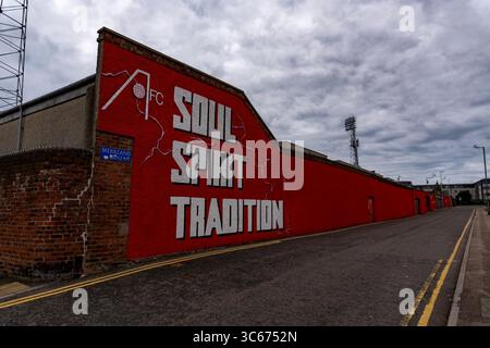 Das Pittodrie Stadium ist das Heimstadion des Aberdeen Football Club in Schottland Stockfoto