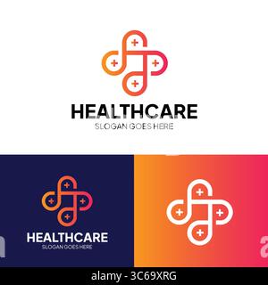 Logo-Vorlage Für Das Gesundheitswesen – Design Für Medizinische, Wellness & Kliniken Stock Vektor