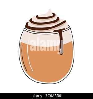 Handgezeichnete Kaffeekunst. Trendiger STYLE. Kaffeetasse. Isoliert für weißen Hintergrund Stock Vektor