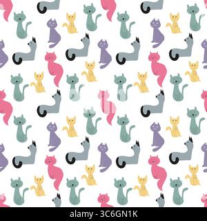Lustige Katzenmuster Stock Vektor