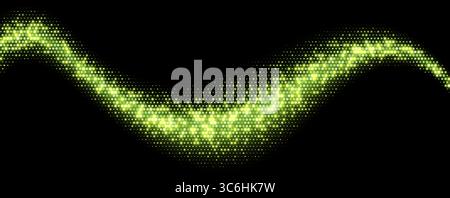Grüner Halbtonhintergrund, abstrakte glitzernde Punkte Hintergrund, Disco-Textur Design, glänzendes Konfetti-Banner. Stock Vektor