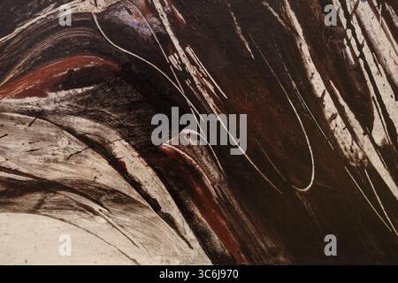 Eine Nahaufnahme eines modernen abstrakten expressionistischen Gemäldes, geeignet für eine Textur oder einen Hintergrund. Stockfoto