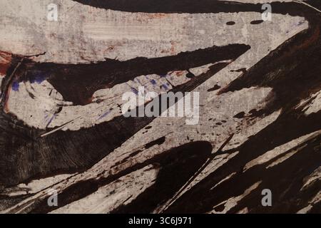 Eine Nahaufnahme eines modernen abstrakten expressionistischen Gemäldes, geeignet für eine Textur oder einen Hintergrund. Stockfoto