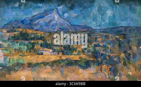Gemälde namens Mont Sainte-Victoire von Paul Cezanne im New Yorker MET Art Museum Stockfoto