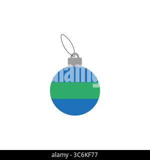 Weihnachtskugel. Dekor mit Weihnachtsschmuck. Gestreiftes Kugelsymbol. Vektordekoration Illustration. Stock Vektor