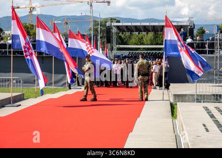 Juni 31, Zagreb, Kroatien, Parade der kroatischen Streitkräfte und Armee anlässlich des 30. Jahrestages der Befreiung durch Operation Storm Stockfoto