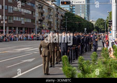 Juni 31, Zagreb, Kroatien, Parade der kroatischen Streitkräfte und Armee anlässlich des 30. Jahrestages der Befreiung durch Operation Storm Stockfoto