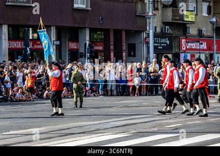 Juni 31, Zagreb, Kroatien, Parade der kroatischen Streitkräfte und Armee anlässlich des 30. Jahrestages der Befreiung durch Operation Storm Stockfoto
