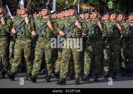Juni 31, Zagreb, Kroatien, Parade der kroatischen Streitkräfte und Armee anlässlich des 30. Jahrestages der Befreiung durch Operation Storm Stockfoto