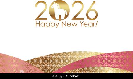 Das Jahr des Pferdes Zodiac Pinsel Kalligraphie Symbol mit japanischen Vintage Graphic Elementen isoliert auf Einem weißen Hintergrund. Vektorabbildung. Kanj Stock Vektor