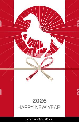 Das Jahr des Pferdes Zodiac Pinsel Kalligraphie Symbol mit japanischen Vintage Graphic Elementen isoliert auf Einem weißen Hintergrund. Vektorabbildung. Kanj Stock Vektor