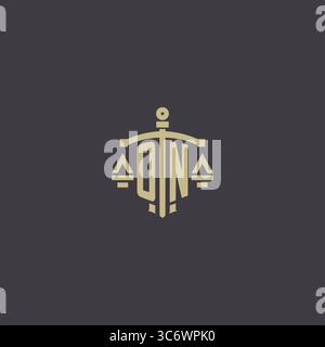 Initial AUF Logo für Anwaltskanzlei und Rechtsanwalt mit kreativem Maßstab und Schwert Icon Design Vektor Grafik Vektor Grafik Stock Vektor