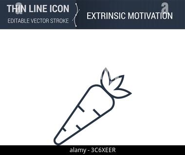 Symbol Für Extrinsische Motivation. Schlankes Thin Line Business-Symbol. Konturpiktogramm für Web Design. Hochwertiges Outline Symbol Konzept. Premium Stock Vektor