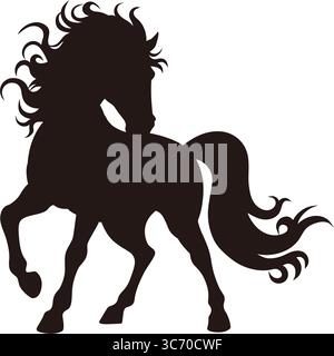 Ein Vektorpferd im Silhouettenstil Stock Vektor