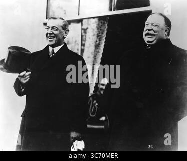 Woodrow Wilson and  William Howard Taft at Wilson 's inauguration 4th March 1913 Stockfoto