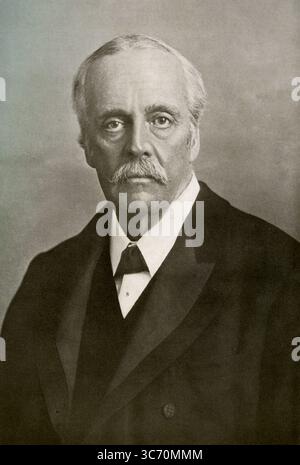 Arthur James Balfour, 1. Earl of Balfour, KG, OM, PC 25. Juli 1848 - 19. März 1930 : britischer konservativer Politiker und Staatsmann und Premierminister von 1902 bis 1905 Photo Russell & Sons Stockfoto