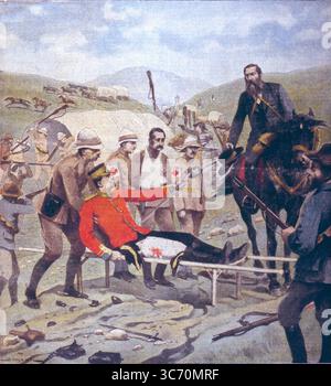 1902 zwei Burenkriege wurden zwischen dem Britischen Empire und den beiden unabhängigen Burenkriegen, dem Orangen Freistaat und der Südafrikanischen Republik (Transvaal Republic), ausgetragen, die von Siedlern gegründet wurden, die als Voortrekkers bekannt waren, die den Great Trek von der Kapkolonie aus machten - der Krieg der Buren, der am häufigsten als „Burenkrieg“ bezeichnet wird, ist der zweite Burenkrieg ©TopFoto Stockfoto