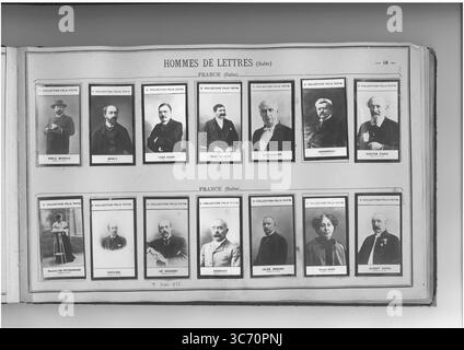 SAMMLUNG FELIX POTIN HOMMES DE LETTRES (oberste Reihe l-r) FRANKREICH: Moreau (Marie-Jules-Emile) 1842 - Muntz (Eugene) 1845-1902 - Yann-NIBOR 1857 - Nion (Francois, comte de) 1854 - OIllivier (Emile) 1825 - Ordonneau (Maurice) 1854 - Paris (Gaston-Bruno-Paulin) 1839-1903 (unterste Reihe l-r) FRANKREICH: Madame de Peyrebrune (George de - Femme de lettres) - 1848 - Provins (Michel) 1868 - Regnier (Henri de) 1864 - Reibrach (Jean) 1855 - Renard (Jules) 1864 - George Sand (Femme de lettres) 1804-1876 - Sorel (Albert) 1842-1906 Stockfoto
