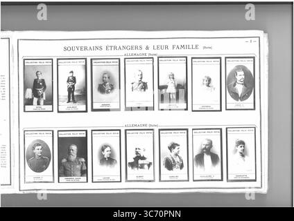 SAMMLUNG FELIX POTIN SOUVERAINS ETRANGERS & LEUR FAMILLE (oberste Reihe l-r) ALLEMAGNE: Eitel (Prince de Prusse) 1883 - Adalbert (Prince de Prusse) 1884 - Auguste (Prince de Prusse) 1887 - Oscar (Prince de Prusse) 1888 - Joachim (Prince de Prusse) 1890 - Victoria (Princesse de Prusse) 1892 - Louis II (ROI de Baviere) ALLEMAGR-1845-1886 (Bottom) ALLEMAGNE): Othon (ROI de Bavier) 1848 - Friedrich-Louis (Großherzog de Sade) 1826 - Louis (Großherzogin de Bade) 1838 - Albert (Friedrich-Auguste) (ROI de Sachsen) 1828-1902 - Caroline (reine de Sachsen) 1833 - Guillaume II (ROI de Wurtemberg) 1348 - Charlotte Stockfoto