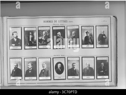 SAMMLUNG FELIX POTIN HOMMES DE LETTRES (oberste Reihe l-r) FRANKREICH: Esparbes (Georges d') 1965 1862 1831-1901 - Faguet (Emile) 1841 - Ferrier (Paul) - Flers (Robert de) 1872 - Franc-Nohain 1873 - Fursy 1866 - Gallet (Louis) 1835-1901 (unterste Reihe l-r) FRANKREICH: Ganderax (Louis) 1855 - Gavault (Paul-Armand-Marcel) 1865 - Germain (Auguste-- GHavsige (Philippe (1853) Lesige (Philippe (1855 - 1843 - Gaille 1849) Stockfoto