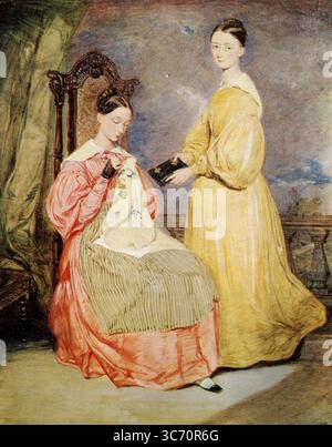 Florence Nightingale (1820–1910) und ihre Schwester Parthenope von William White, um 1836 Stockfoto