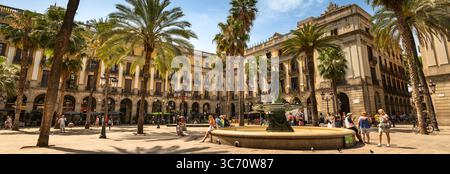 Barcelona Spanien Placa Reial öffentlicher Platz Stockfoto