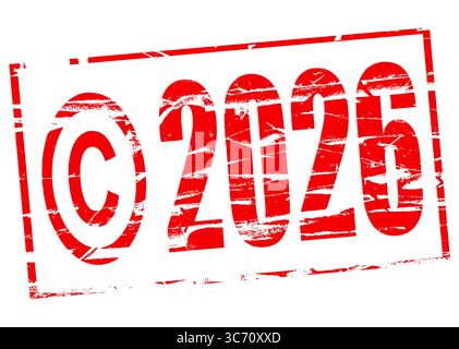 Digitales Composite. Roter Gummistempel - Urheberrecht, geistiges Eigentum, urheberrechtlich geschützt, Material, erstellt, Stockfoto