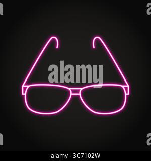 Neonlinien-Symbol für Brillen. Vektorabbildung Stock Vektor