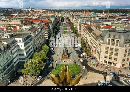 Wenzelsplatz öffentlicher Boulevard Prag Tschechien Europa Stockfoto