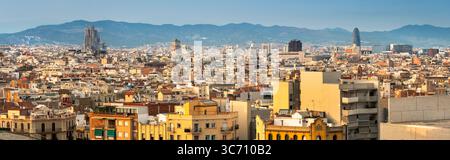 Skyline City Panoramablick auf Barcelona Katalonien Spanien Stockfoto