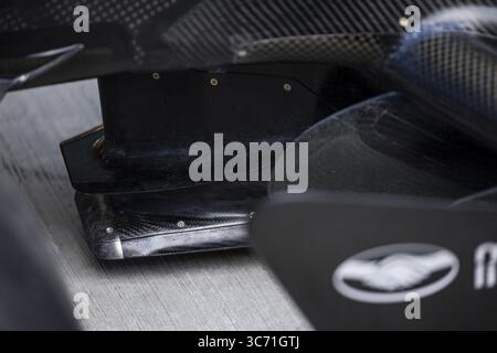 T-Tray, Alpine F1 Team A525, mechanische Details, Boden während des Grand Prix von Lenovo Ungarn 2025, 14. Runde der FIA Formel 1 Weltmeisterschaft 2025 vom 1. Bis 3. August 2025 auf dem Hungaroring in Mogyorod, Ungarn Stockfoto