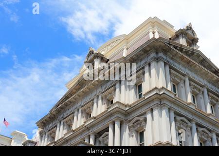 Hauptquartier des Nationalen Sicherheitsrats in Washington DC, USA. Eisenhower Executive Office Building. Es beherbergt auch das Exekutivbüro des Präsidenten A Stockfoto