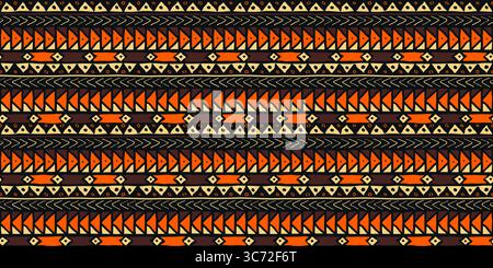 Handgezeichnetes, nahtloses ethnisches Muster aus Azteken. indische Navajo-Muster mit geometrischem Muster. Vektor handgemachte Hipster Folk Hintergrund. Retro-Geschenkpapier Stock Vektor