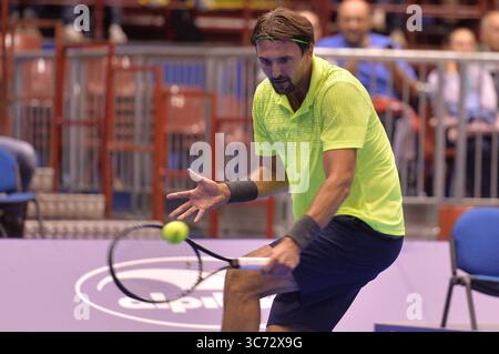 Mailand Italien 18.10.2014: Goran Ivanisevic, kroatischer Tennisspieler, während der Tennisveranstaltung „La grande Sfida“ im Forum Mediolanum. Stockfoto
