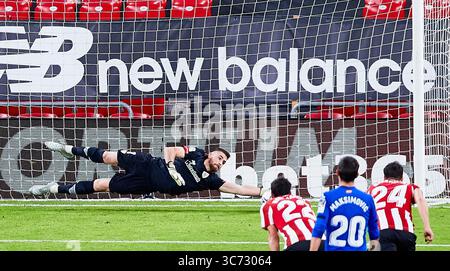 25. Januar 2021, Bilbao, VIZCAYA, SPANIEN: Unai Simon vom Athletic Club während der spanischen Liga La Liga Santander, Fußballspiel zwischen Athletic Club und Getafe CF im San Mames Stadion am 25. Januar 2021 in Bilbao, Spanien. (Bild: © Inigo Larreina/AFP7 via ZUMA Wire) Stockfoto