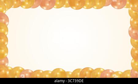 Geburtstagsfeier Hintergrund mit Rahmen von bunten Partyballons. Stock Vektor