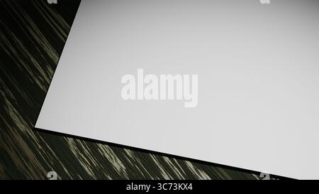 Weiße horizontale Karte auf Holzoberfläche als Visitenkartenmockup, Vorlage für Design, Copywriting, Werbung, Präsentation oder Corporate Identity Stockfoto