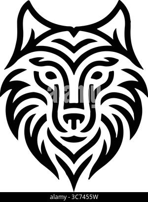Ein Logo-Design mit einem stilisierten WOLF-Kopf Stock Vektor