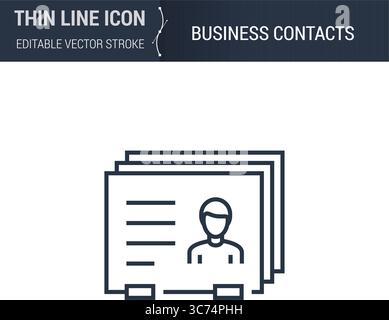 Symbol Für Geschäftskontakte. Schlankes Thin Line Business-Symbol. Konturpiktogramm für Web Design. Hochwertiges Outline Symbol Konzept. Premium Mo Stock Vektor
