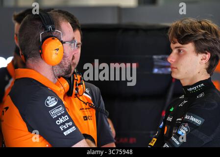 Budapest, Ungarn. August 2025. Oscar Piastri (aus) McLaren. 01.08.2025. Formel-1-Weltmeisterschaft, Rd 14, Großer Preis Von Ungarn, Budapest, Ungarn, Übungstag. Das Foto sollte lauten: XPB/Alamy Live News. Stockfoto