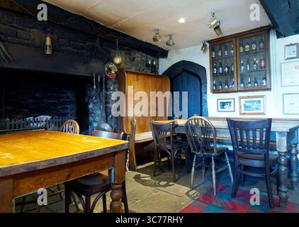 Interior, Plough and Harrow Public House, Monknash, Pembrokeshire, Wales, Vereinigtes Königreich, Europa Stockfoto