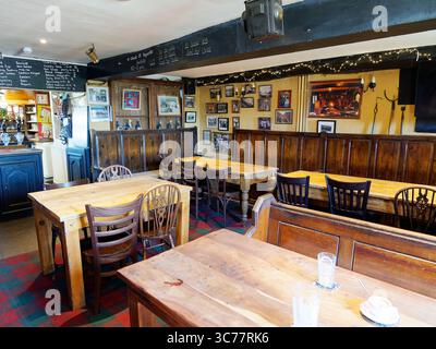 Interior, Plough and Harrow Public House, Monknash, Pembrokeshire, Wales, Vereinigtes Königreich, Europa Stockfoto