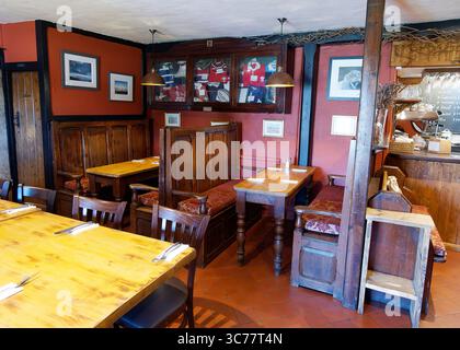 Interior, Plough and Harrow Public House, Monknash, Pembrokeshire, Wales, Vereinigtes Königreich, Europa Stockfoto