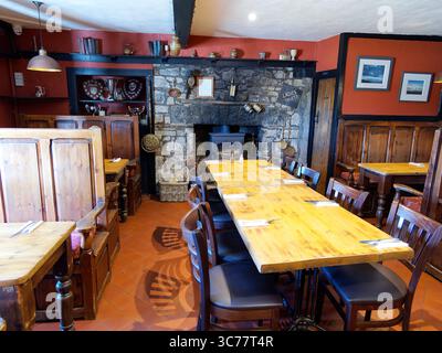 Interior, Plough and Harrow Public House, Monknash, Pembrokeshire, Wales, Vereinigtes Königreich, Europa Stockfoto