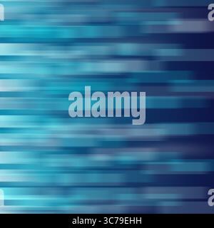 Abstrakter blauer und marineblauer, sich schnell bewegender horizontaler Hintergrund mit unscharfen Linien Stockfoto