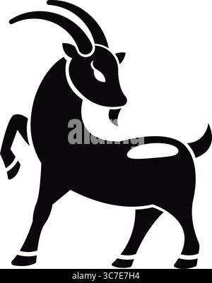 Stilisiertes schwarzes Ziegensymbol. Vektor Stock Vektor