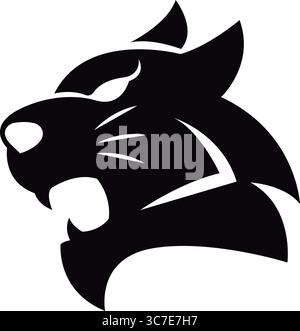 Symbol für brüllenden Katzenkopf. Vektor Stock Vektor