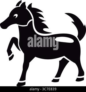 Stilisiertes schwarzes Pferd. Vektor Stock Vektor