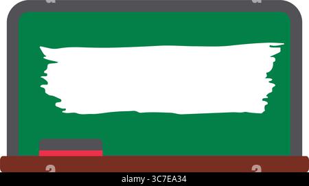Grünes Flachsymbol für das Schwarze Brett. Vektor Stock Vektor