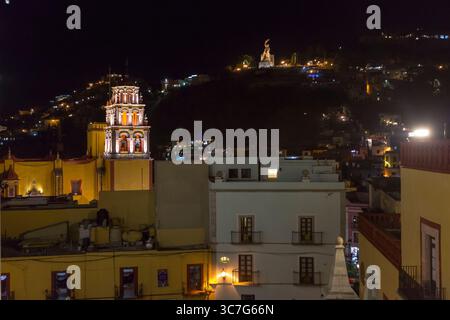Die Gebäude von Guanajuato City, Guanajuato, Mexiko Stockfoto
